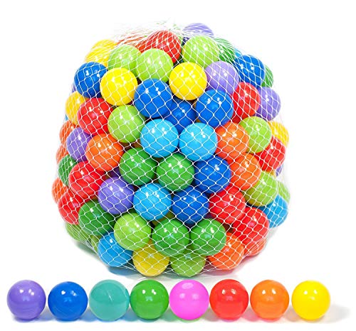 Playz 500 Soft Plastic Mini Ball Pit Balls w/ 8 Vibrant Colors - Crush Proof, No Sharp Edges, Non Toxic, Phthalate & BPA Free for Baby Toddler Ball Pit, Play Tents & Tunnels Indoor & Outdoor